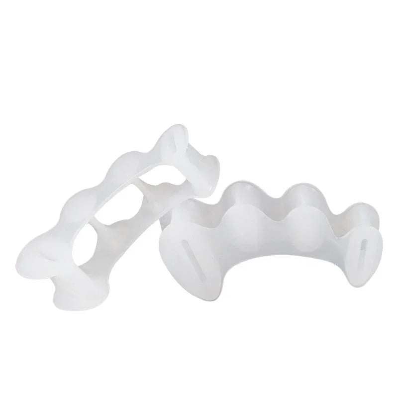 Hard Silicone 3-Hole Toe Separators Spacers Daily Foot Comfort Qme White