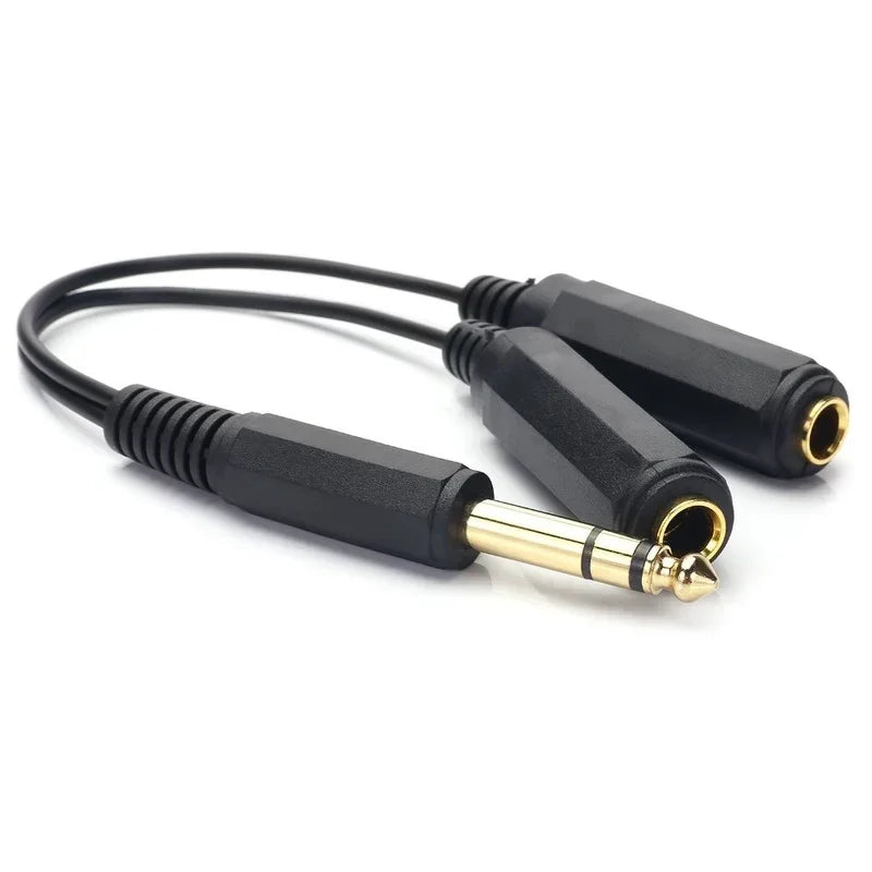 2pcs 3.5mm Mic Headset Splitter Adapter Cable 1 TRRS Male To 2 TRS Female Audio AUX Studio Y Converter Cord Qme