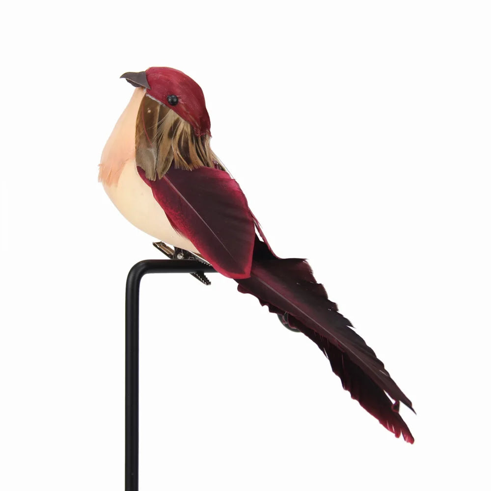 Creative Foam Feather Artificial Parrot Imitation Bird Model Home Qme Winered