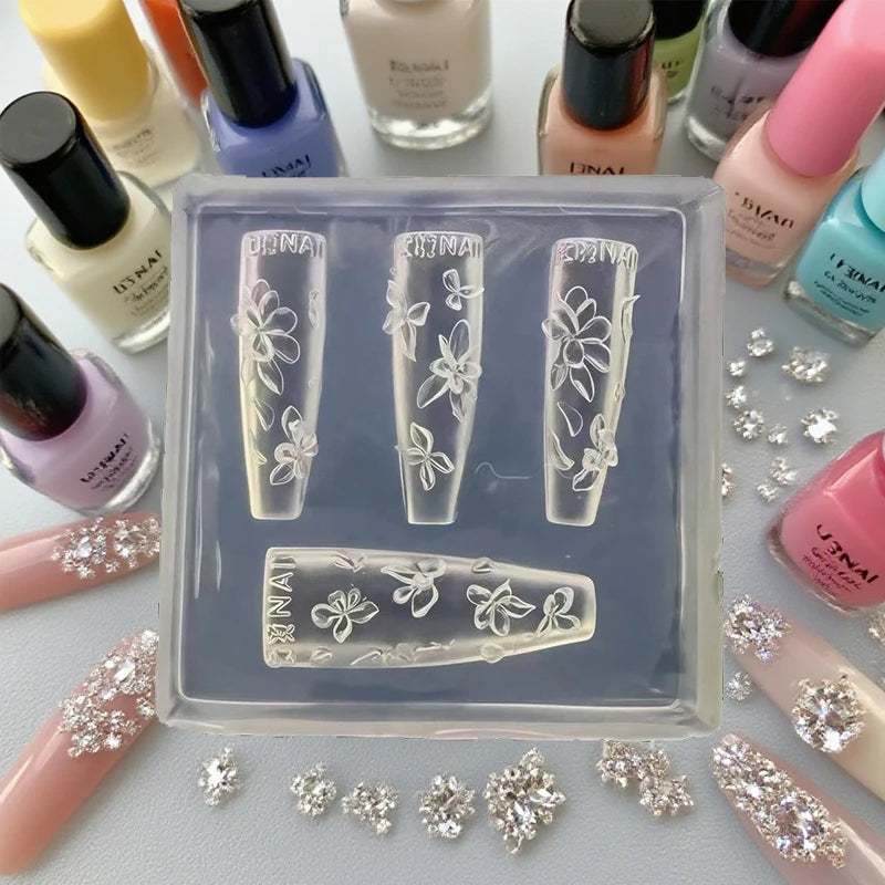 3D Flowers Nail Mold DIY Silicone Floral Petal Design Resin Molds Art Qme