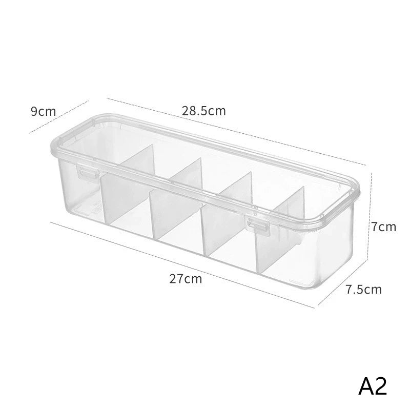 Data Cable Management Box Socks Underwear Storage 5 Compartment Lid Qme M
