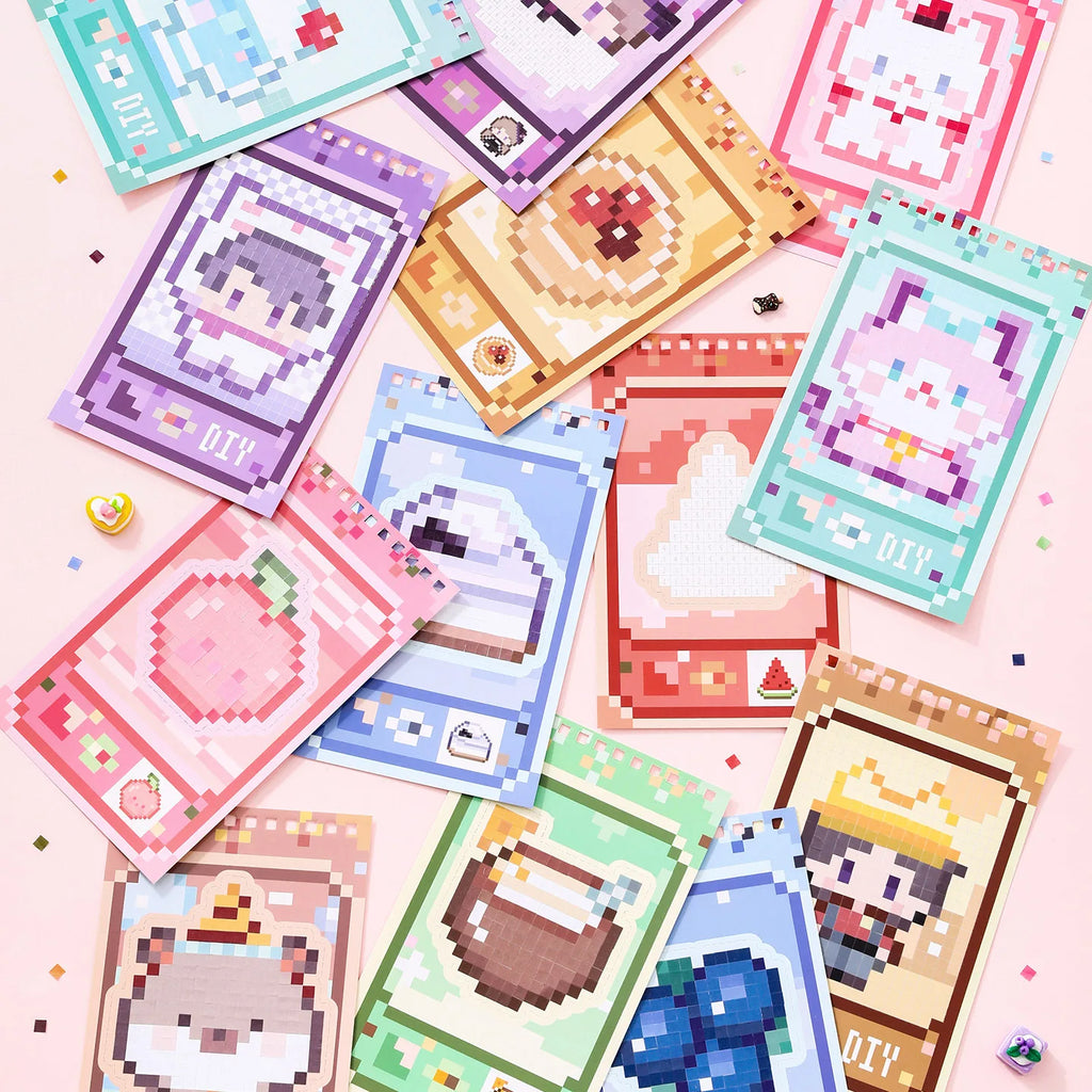 Die cut sticker book，bean puzzle game machine series，cute bean book，hand account DIY collage material aesthetic stationery Qme