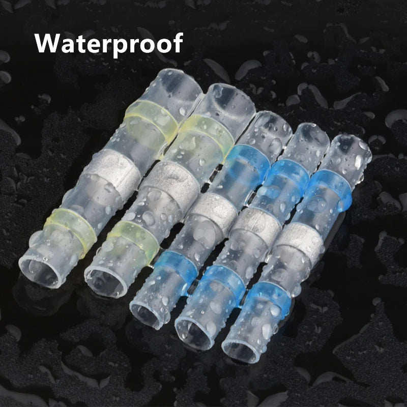 50-300Pcs Waterproof Heat Shrink Tube With Solder Insulated Electrical Wire Terminal Butt Splice Solder Electric Connector Set Qme