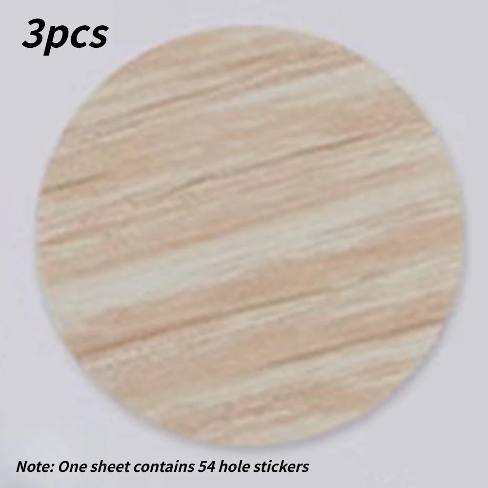 Self-Adhesive Round Screw Cap Cover Stickers Decorative Decals for Cabinet Desk Wood Craft Home Furniture Qme white elm color 3pcs