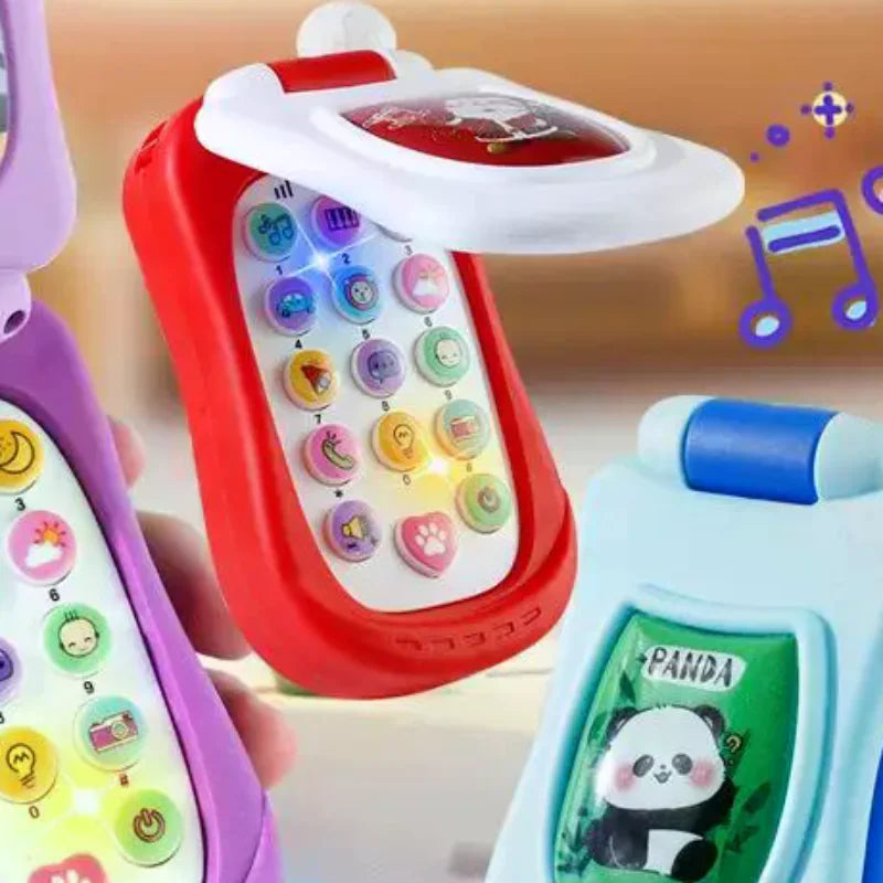 Animated Flip Phone Kids Early Learning Toy Educational Music Qme