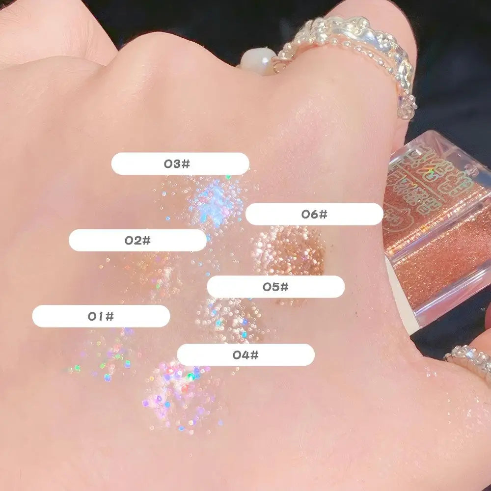 Gege Bear Liquid Eye Shadow Pearlescent Sequins Glitter Powder Qme