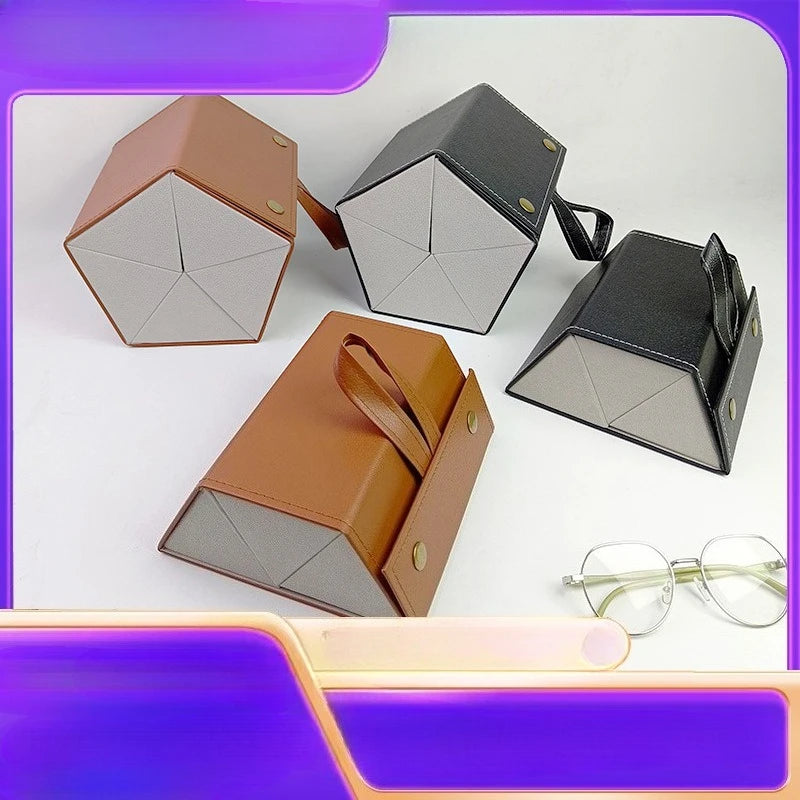 2-Piece Foldable Multi-Grid Eyeglass Case,Portable Multiple Sunglasses Organizer,Handmade Multi-Compartment Glasses Storage Box Qme