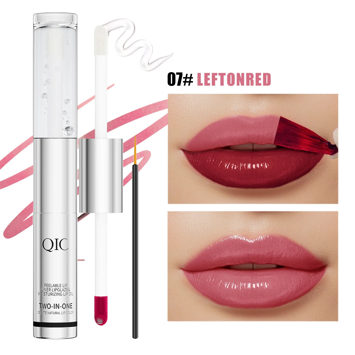 QIC Waterproof Lip Liner Peel Off Tattoo Lipgloss Long Lasting Matte Lip Tint Brown Contour Tear-off Lips Stain Cosmetic Qme Q930-7