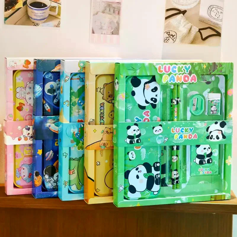 Cute Cartoon Capybara Pencil Ruler Crayon Eraser Stationery Sets Qme
