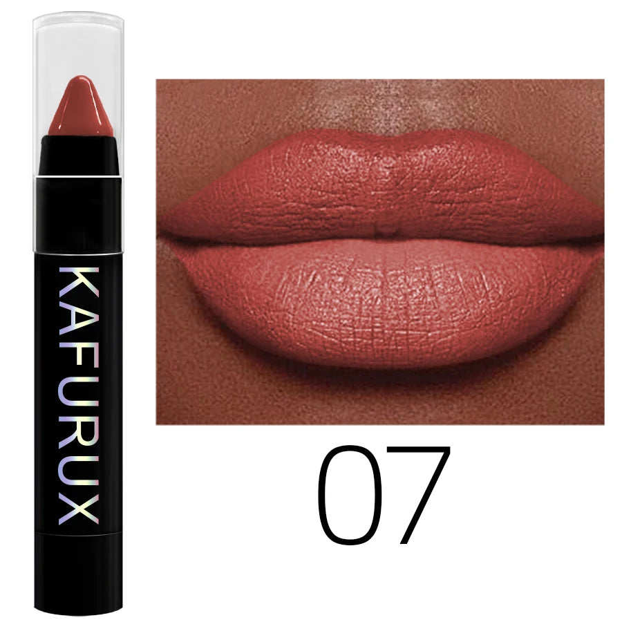 15 Colors Nude Velet Matte Lipstick Pencil Waterproof Long Lasting Qme 07
