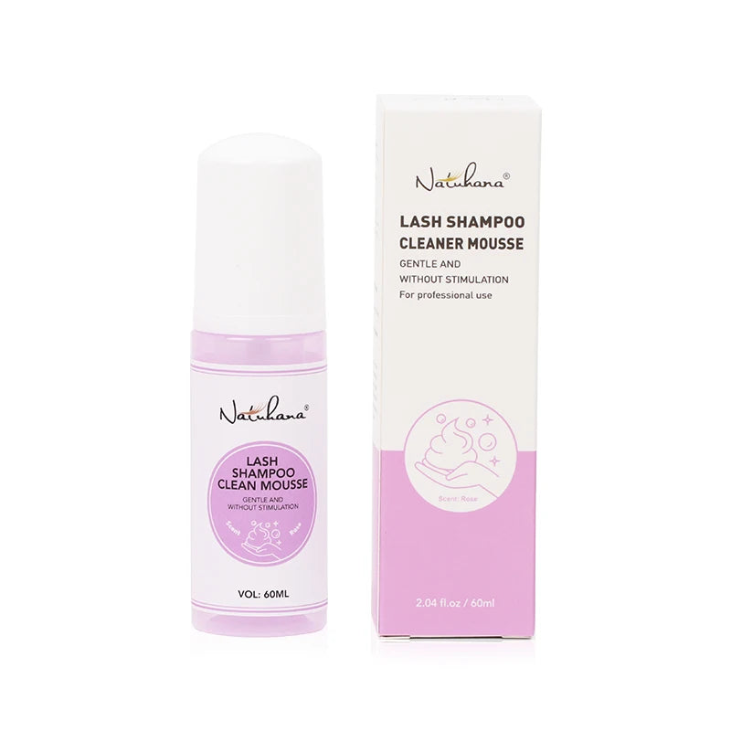 NATUHANA Gentle Lash Cleansing Mousse No Irritation Eyelash Shampoo Qme ROSE