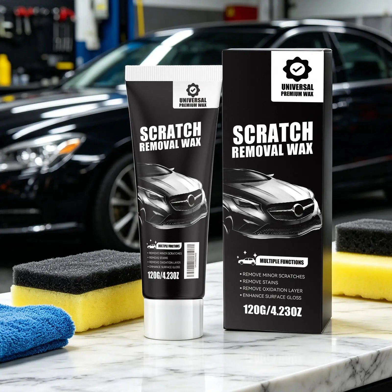 Car Scratches Remover 120g Multi-Purpose Quick Cleaner Car Scratch Eraser for Buffing Detailing Vehicle Motorcycle Auto Outdoor Qme