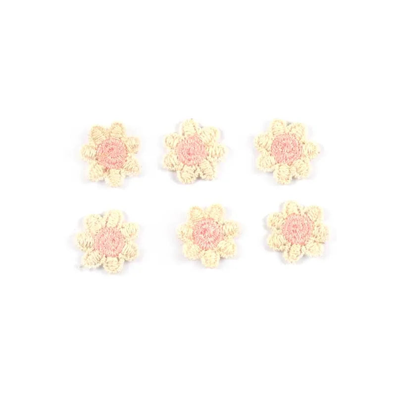 50Pcs 2cm 5color Mini Flower Patches Sewing Accessories Lace Embroidery Garment Appliques For Handmade Material Home Decor c3461 Qme 1