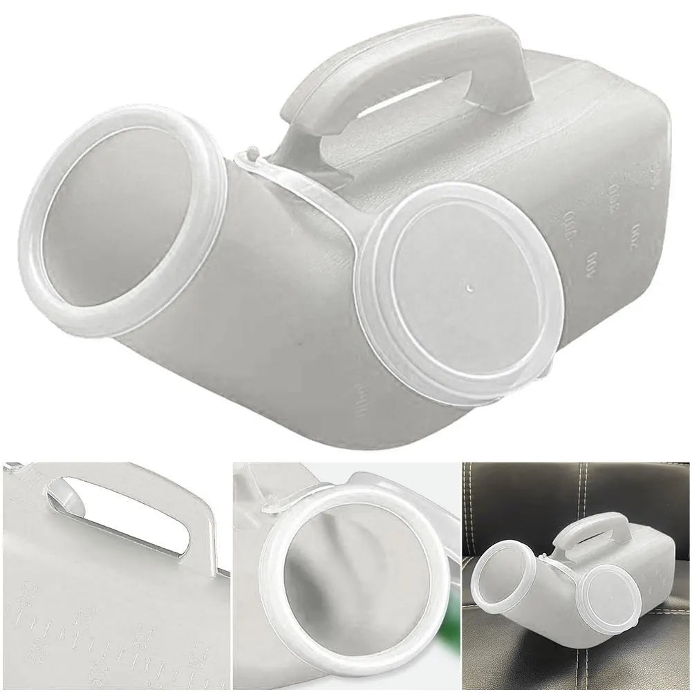 1200ml Pee Container Spill Proof Urine Bottle Plastic Mens Bedpan Bottle with Lid for Car Elderly and Incontinence Qme
