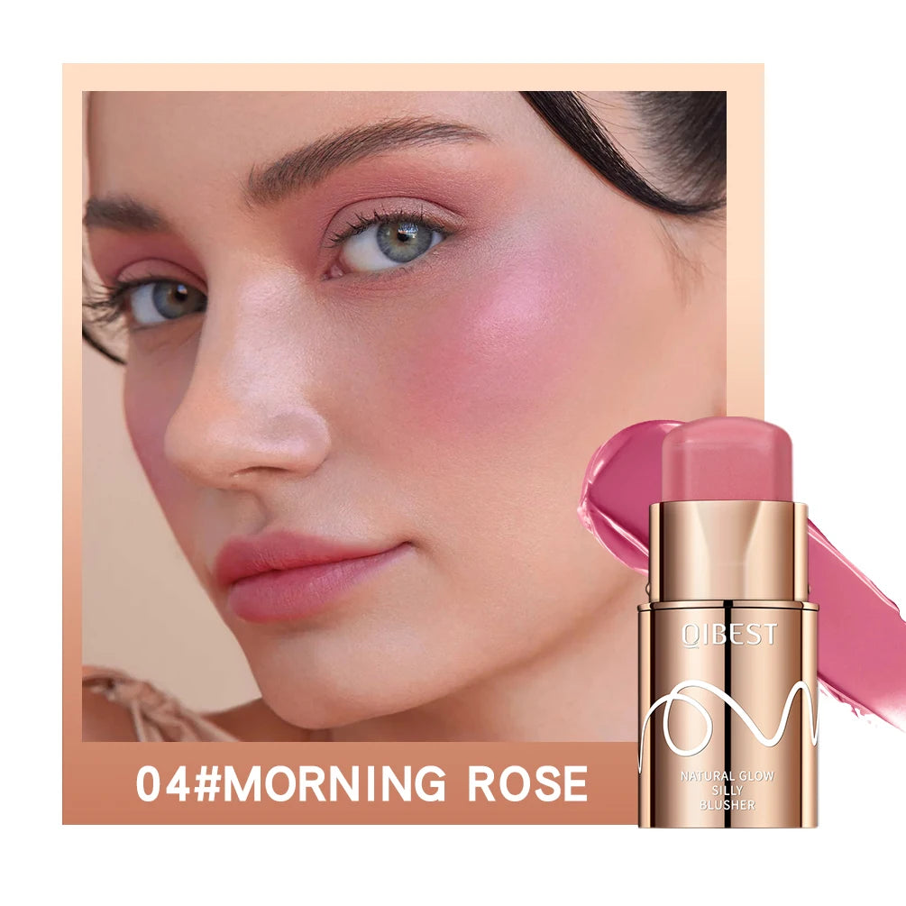 QIBEST Multifunctional Makeup Stick 3 IN 1 Lipstick Blush For Face Lightweight Lip Tint Natural Blush Cream Lasting Cosmetics Qme 04