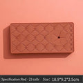 Desktop Organizer Silicone Lipstick Storage Rack Cosmetic Makeup Box Qme Red