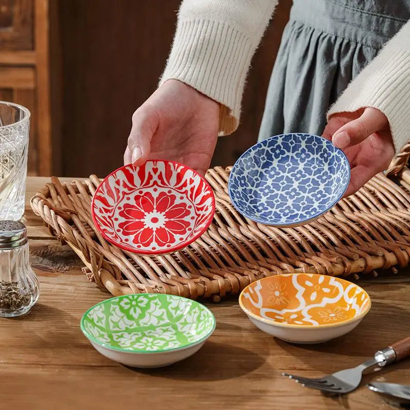 Picnics Ceramic Condiment Dishes Bohemian Plates Sauce Suitable Qme