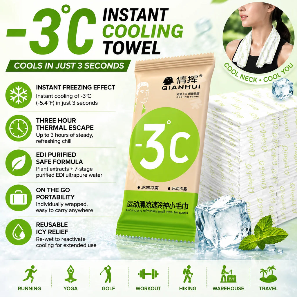 Cooling Towel Neck Face Yoga Golf Sport Running Sweat Wipes Qme