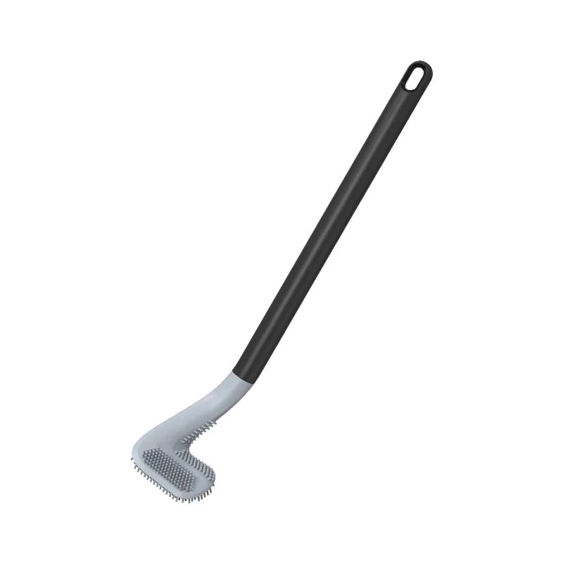 Silicone Golf Toilet Brush with Holder Set, Wall Mounted Deep Clean Toilet Cleaner Brush, No Dead Corner for Bathroom Qme Black