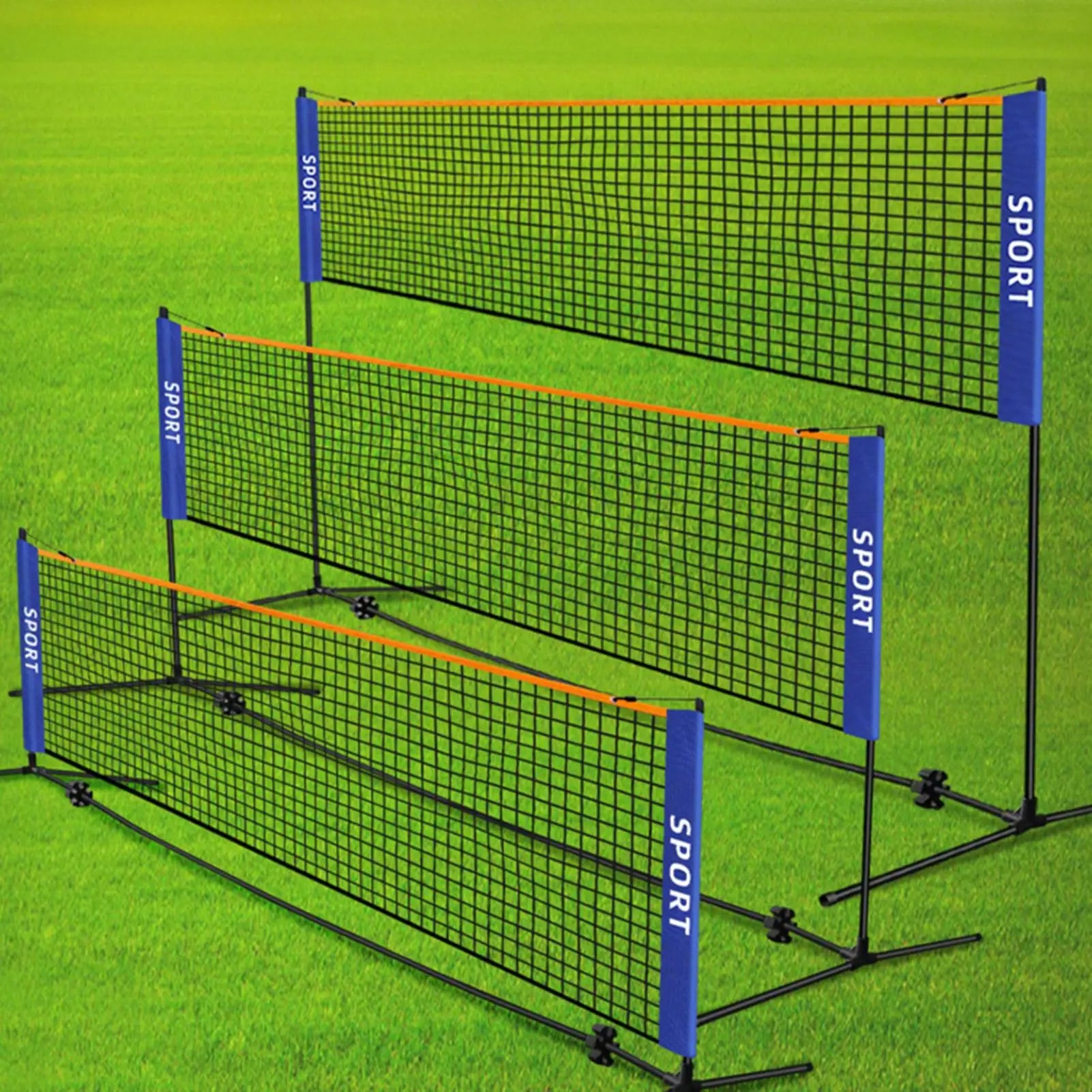 Badminton Net Height Adjustable Kids Volleyball Mesh Training Qme
