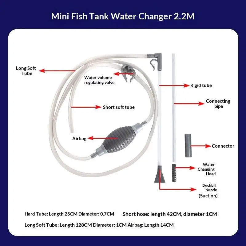 Aquarium Siphon Water Changer Cleaner Siphon Pump For Fish Tank Water Change Fish Tank Cleaner Convenient Siphon Qme A2
