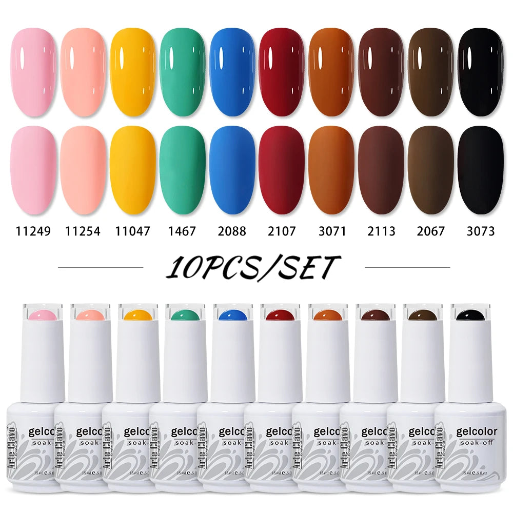 Arte Clavo 4 6 8 Gel Nail Polish Art Soak Off UV Colorful Semi Qme