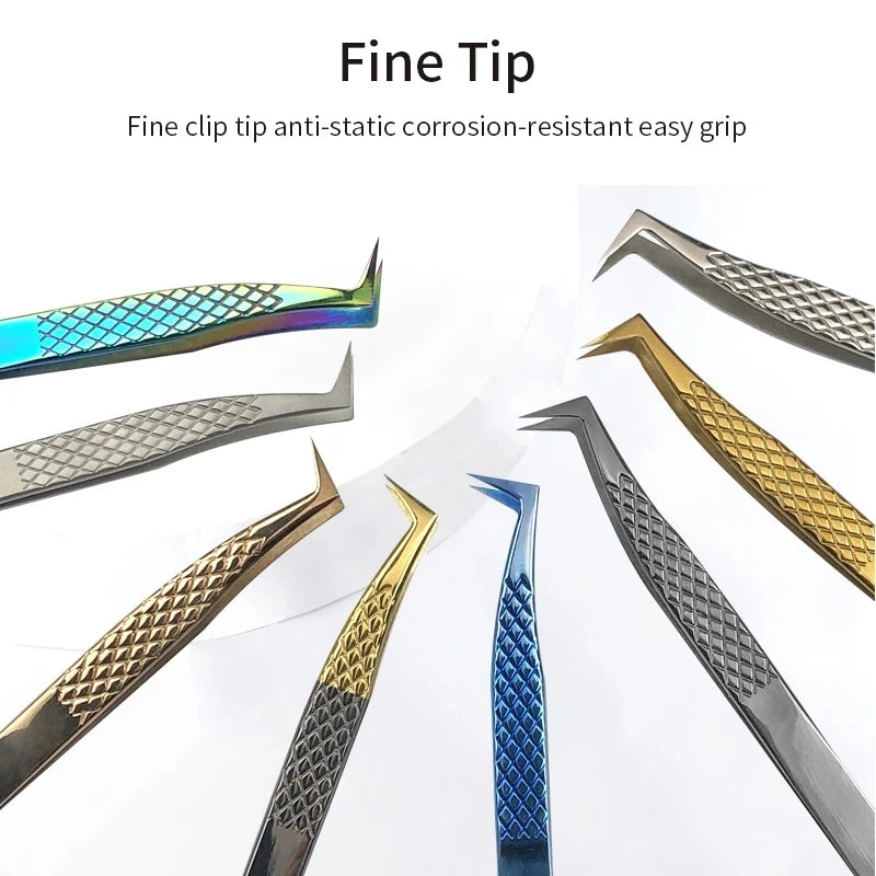 Eyelashes Tweezers Stainless Steel Superhard Precision Anti-static Qme