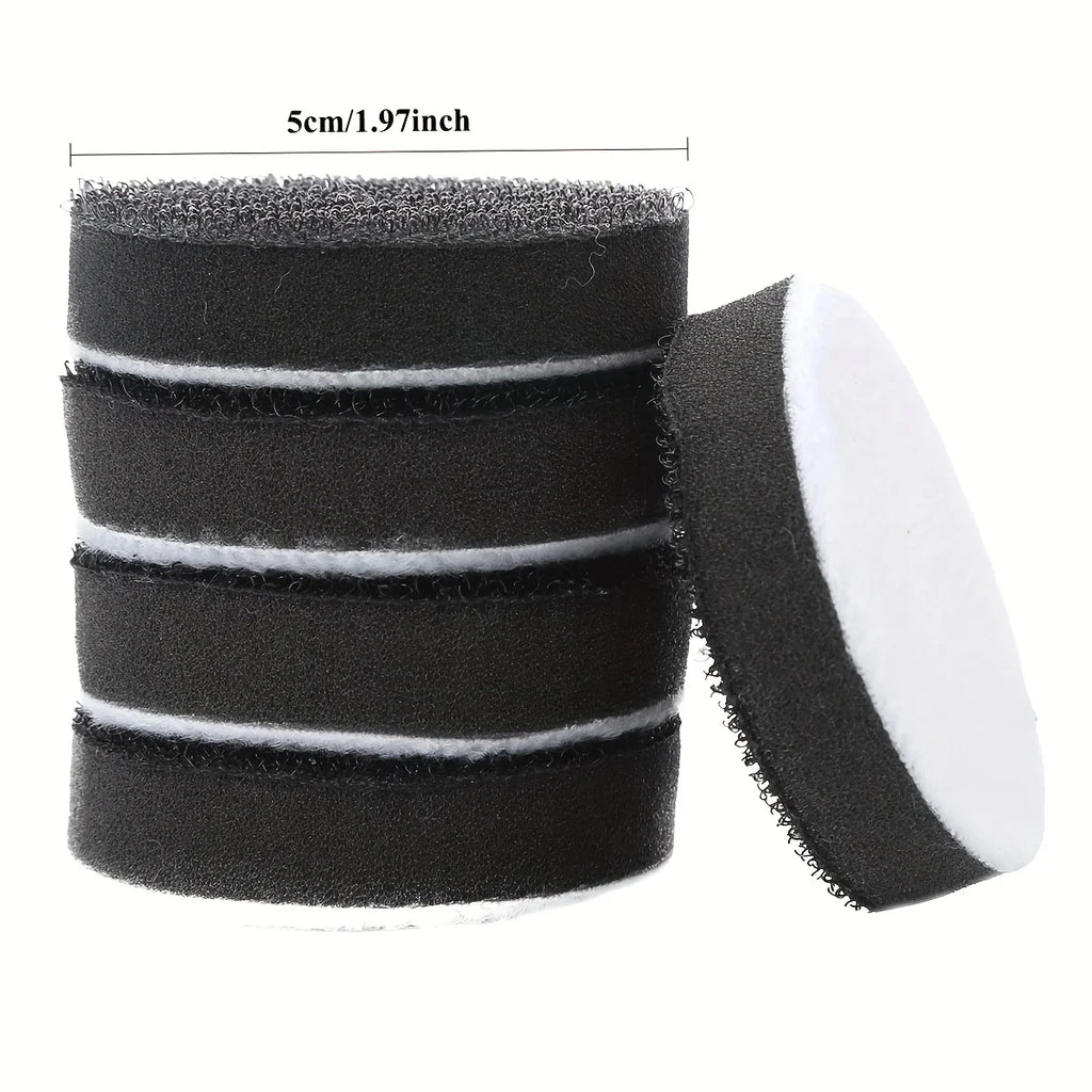 5 Pieces of 5 X 50mm Soft Sponge Interface Pad Hook Sandpaper Pad for Sanding, Polishing and Grinding Disk Baseplates Qme