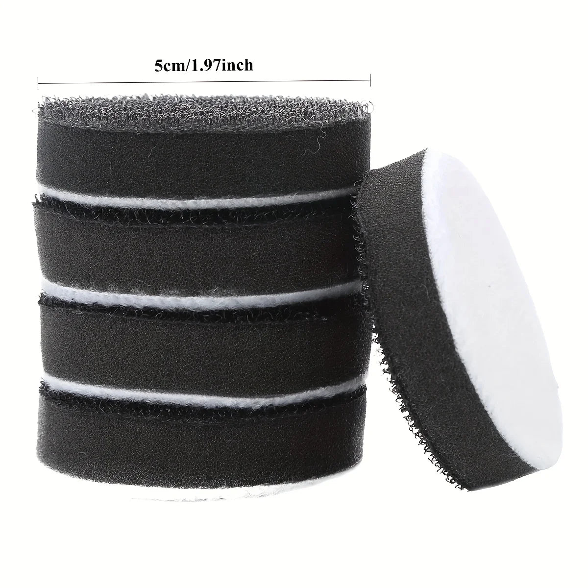 5 Pieces of 5 X 50mm Soft Sponge Interface Pad Hook Sandpaper Pad for Sanding, Polishing and Grinding Disk Baseplates Qme