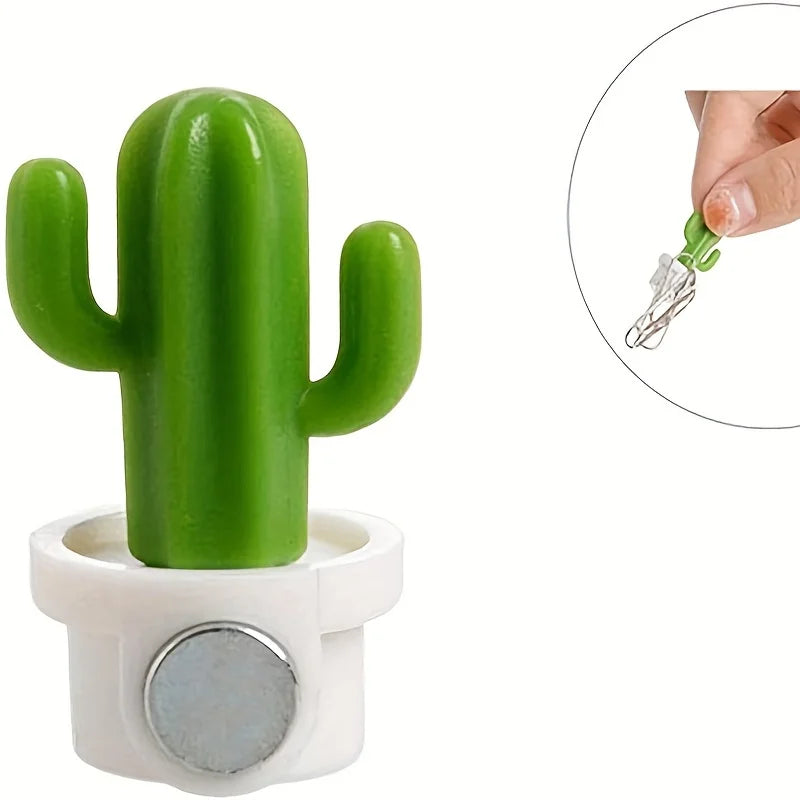 A set of household cactus potted plant style refrigerator magnetic stickers Qme