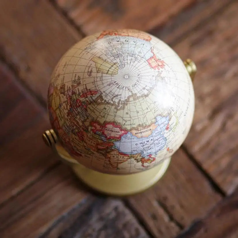 English Version Globe Ornament Rotating World Globe Desktop Ornaments Geography Teaching Learning Tool School Office Supplies Qme