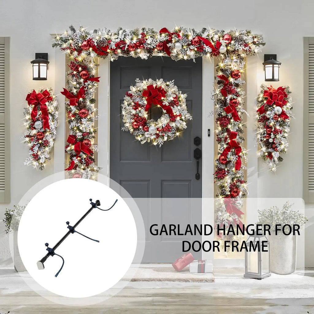 Garland Hanger For Door Frame Adjustable Garland Hanger Metal Holiday Decoration Holder For Christmas Wreath Halloween Outdoor Qme