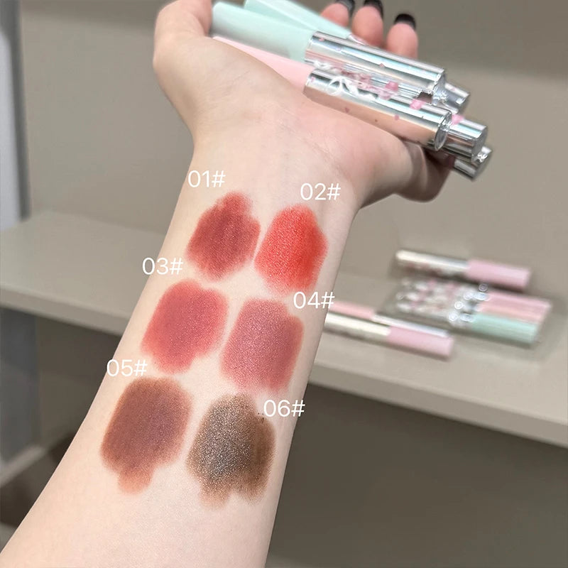 Art Value Velvet Cute Lipstick Matte Soft Mist Colorful Lip Stain Long Lasting Nude Red Lip Tint Pen Nourishing Makeup 6 Colors Qme