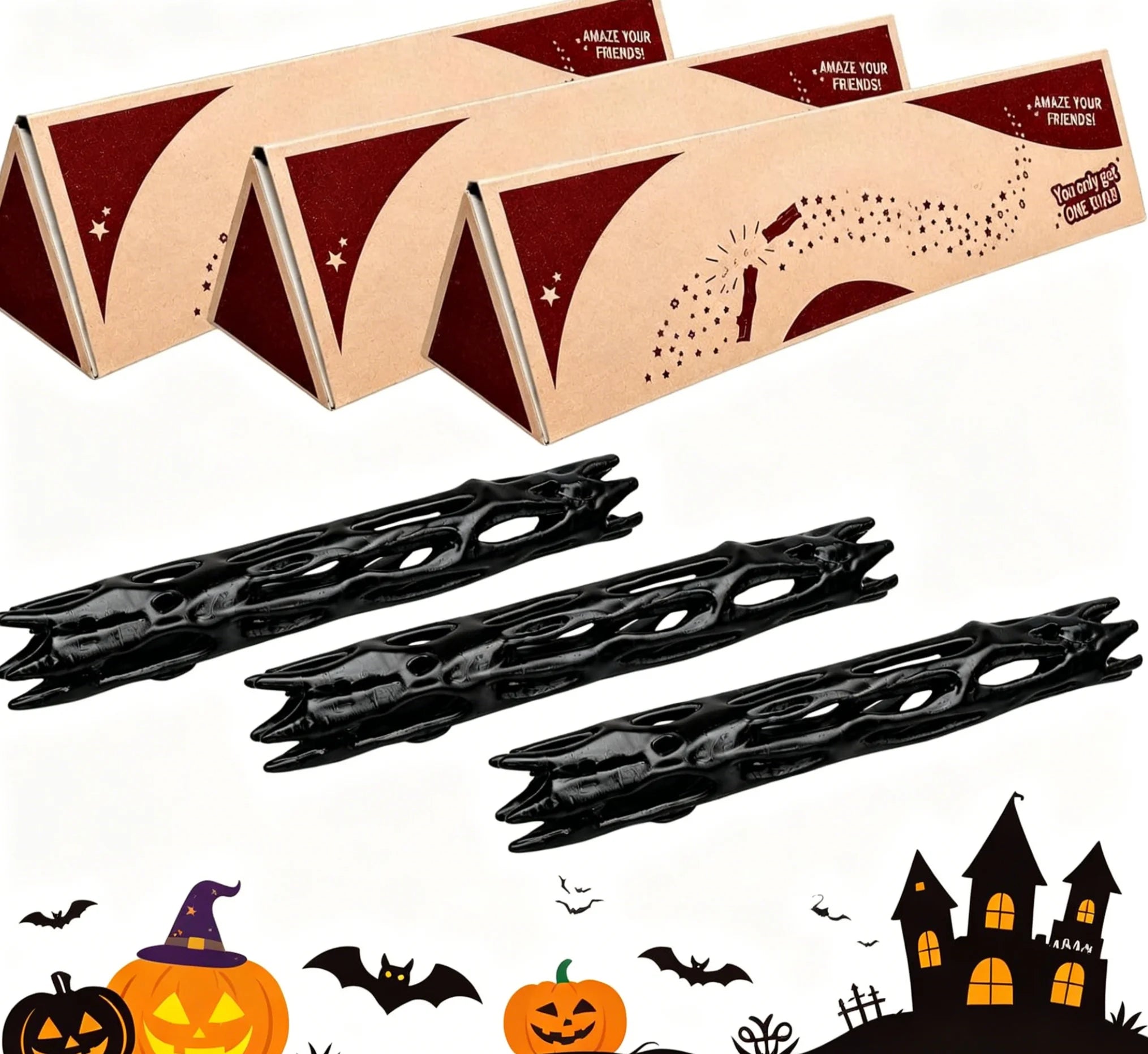 Black Willow Wood Wishing Stick with Box 3D Printing Figurines Breakable Magic Lucky Charm for Spiritual Healing & Good Fortune Qme 3PCS
