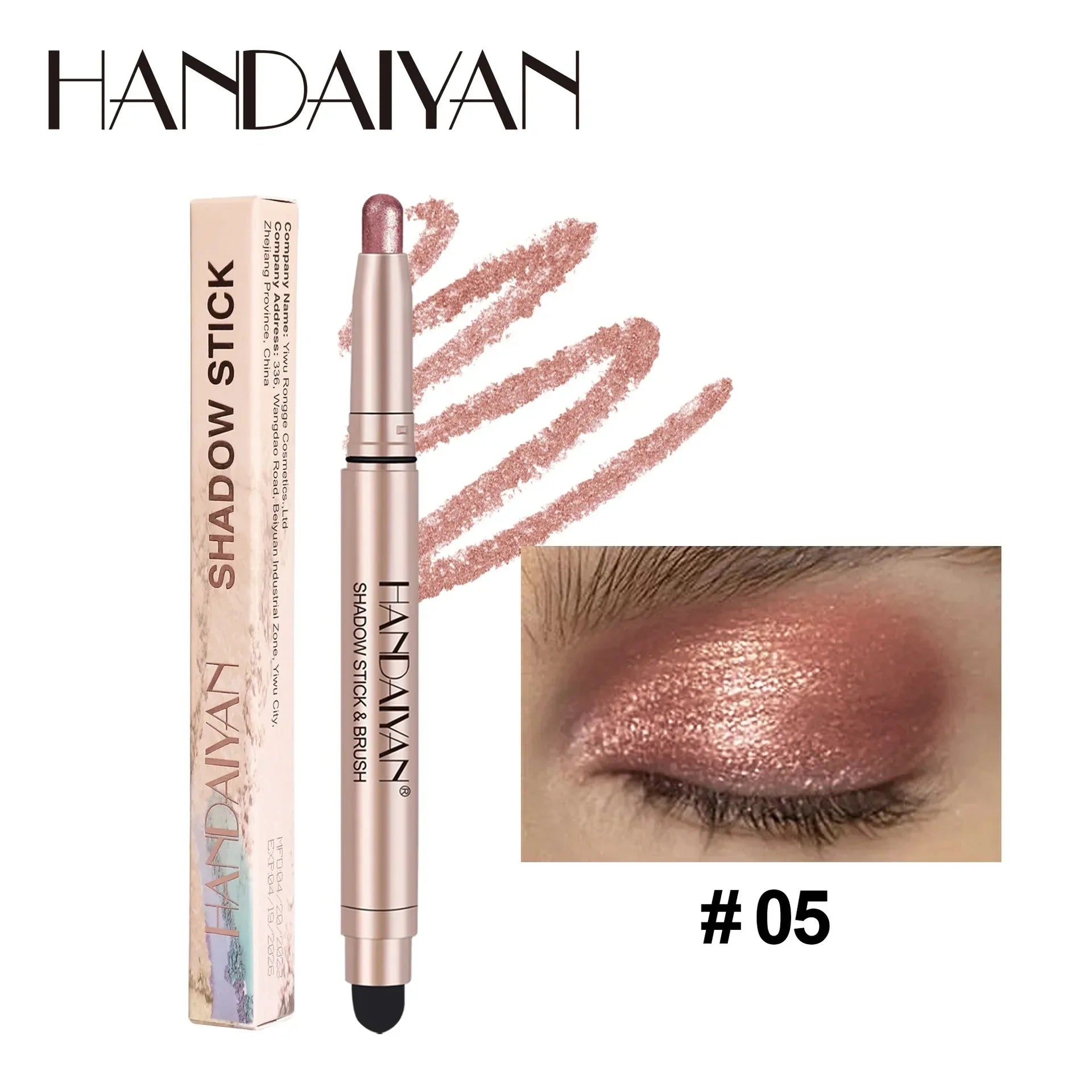 Smoky Dark Black Eyeshadow Pencil Stick Waterproof Pearlescent Matte