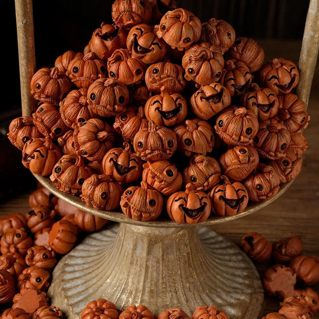 Decorative Pumpkins 16 Resin Halloween Figurines Miniature Sculpture Qme