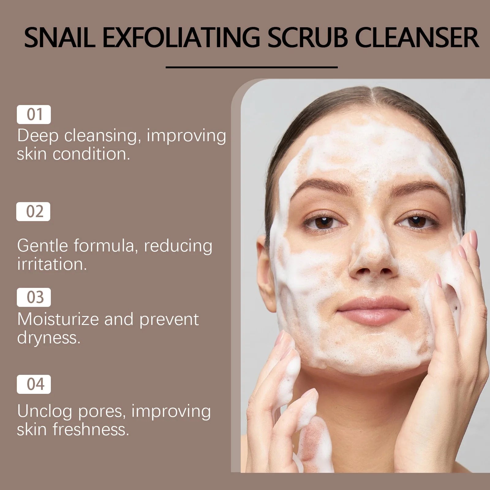 Snail Exfoliating Scrub Cleanser Contains Snail Mucin Gentle Cleansing Skin Brighten Effectively Remove Makeup Nourish Face Wash Qme