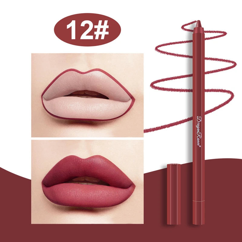 Velvet Brown Lip Liner Pencil Nude Matte Waterproof Non-stick Cup Cherry Red Lip Liner Lip Contour Pen Lipstick Makeup Qme