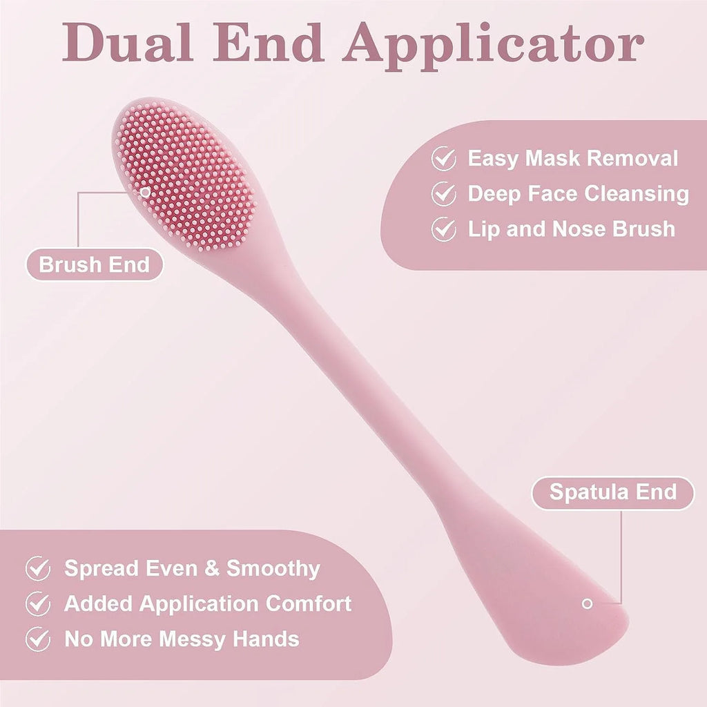 1PC Double Headed Silicone Face Cleansing Scrubber Brush Facial Mask Brushes Applicator for Women Face Makeup Brush Skin Care Qme