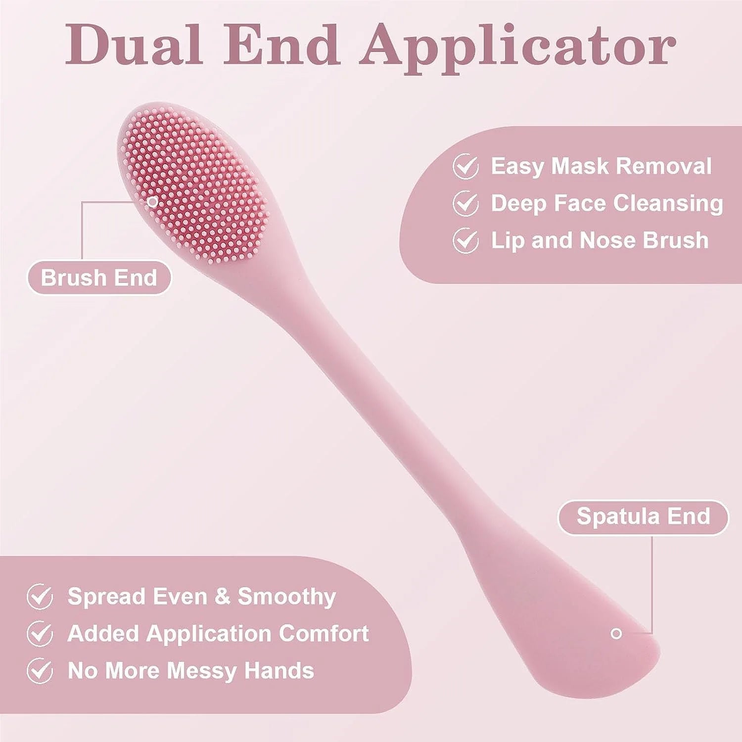 1PC Double Headed Silicone Face Cleansing Scrubber Brush Facial Mask Brushes Applicator for Women Face Makeup Brush Skin Care Qme