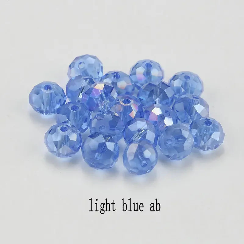 4mm glass beads plated Color faceted round crystal beads Jewelry beads for bracelet necklace Jewelry making DIY 150pcs Qme light blue ab 4mm-150pcs