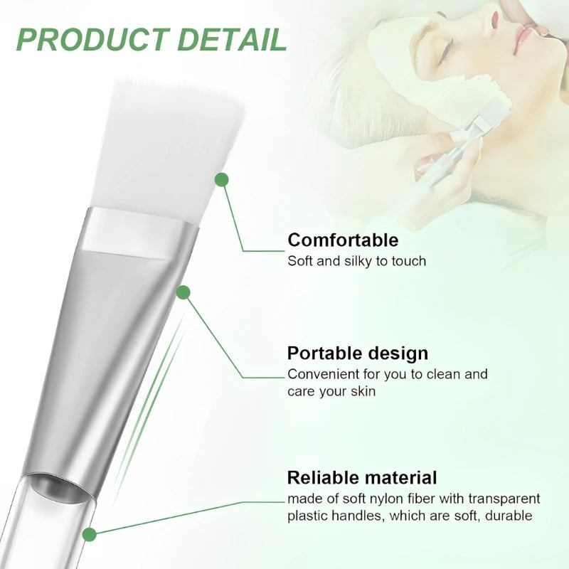 Facial Mask Brushes Soft bristle Transparent Crystal Rod Face Applicator Brush DIY Skincare Salon Spa Makeup Tools Qme