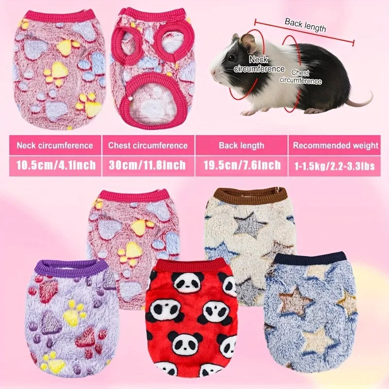 1pc pet plush vest, warm and soft T-shirt, suitable for rabbits, ferrets, hamsters and other small pets Qme