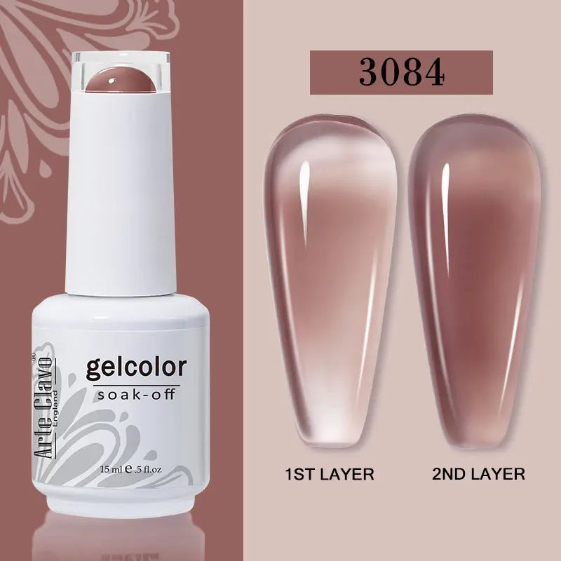 Arte Clavo Jelly Gel Polish Translucent Manicuring UV Nail Semi Qme
