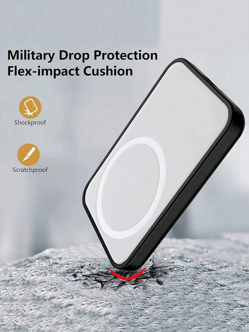 Black TPU Charging Case Protector Compatible Apple's Magsafe Wireless Qme