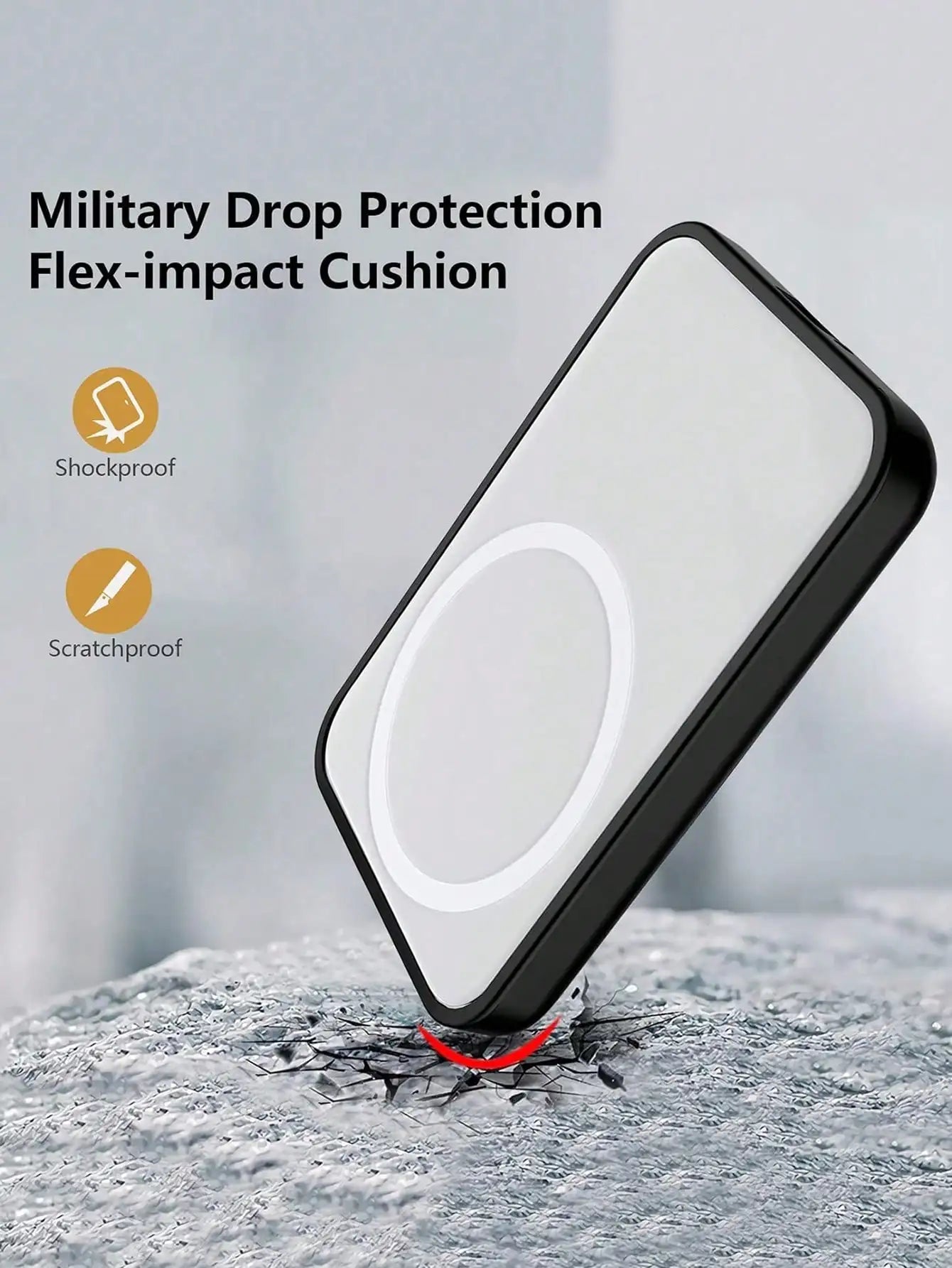 Black TPU Charging Case Protector Compatible Apple's Magsafe Wireless Qme