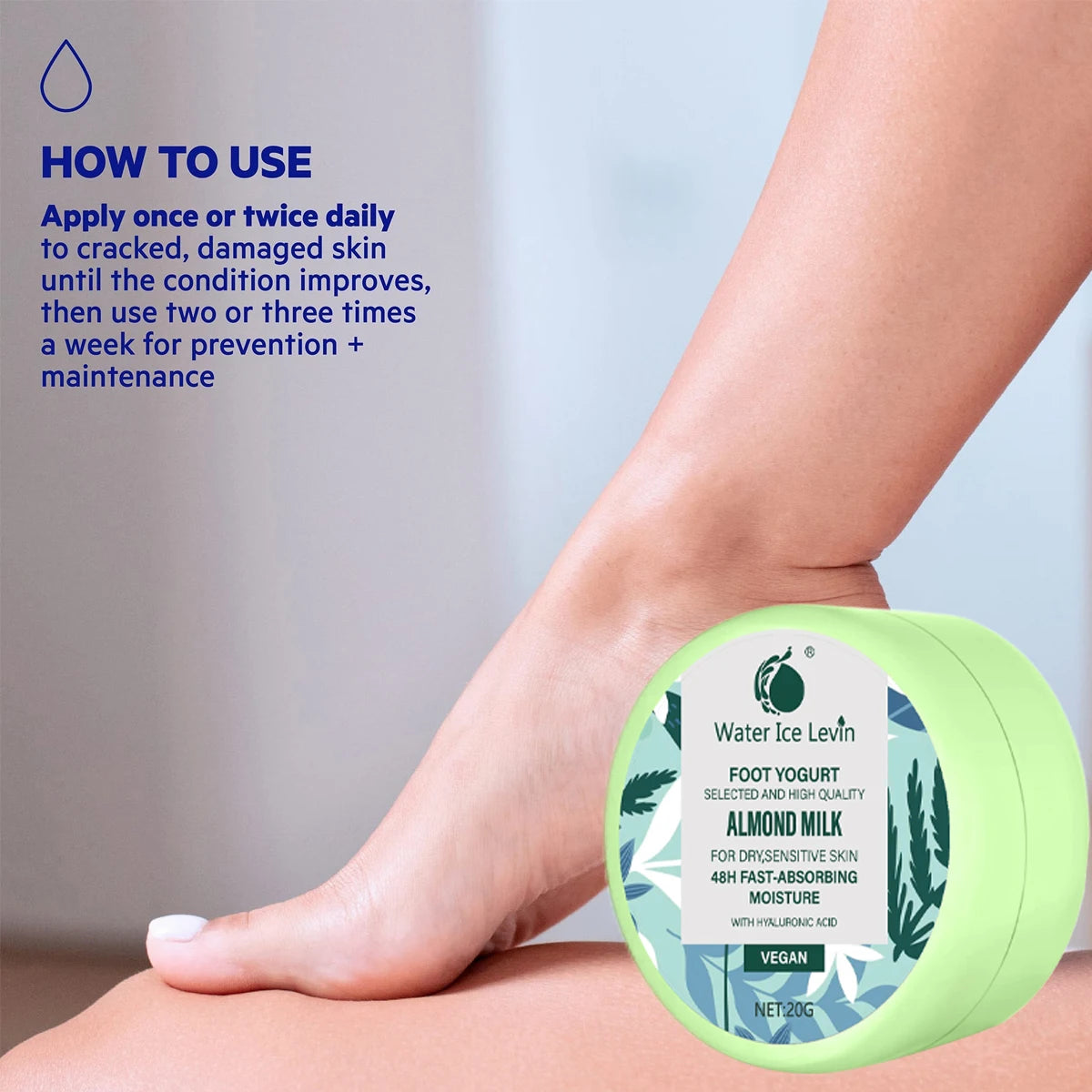 Ice Soothing Foot Care Cream, Menthol Cooling, Collagen Deep Moisturizing, Vitamin Antioxidant Qme