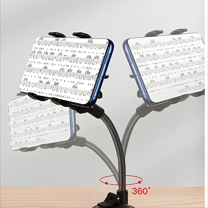 Guitar/Bass Phone Stand, Piano Phone Stand, Strong Suction, No Damage, Freely Bendable For Easy Music Sheet Viewing Qme