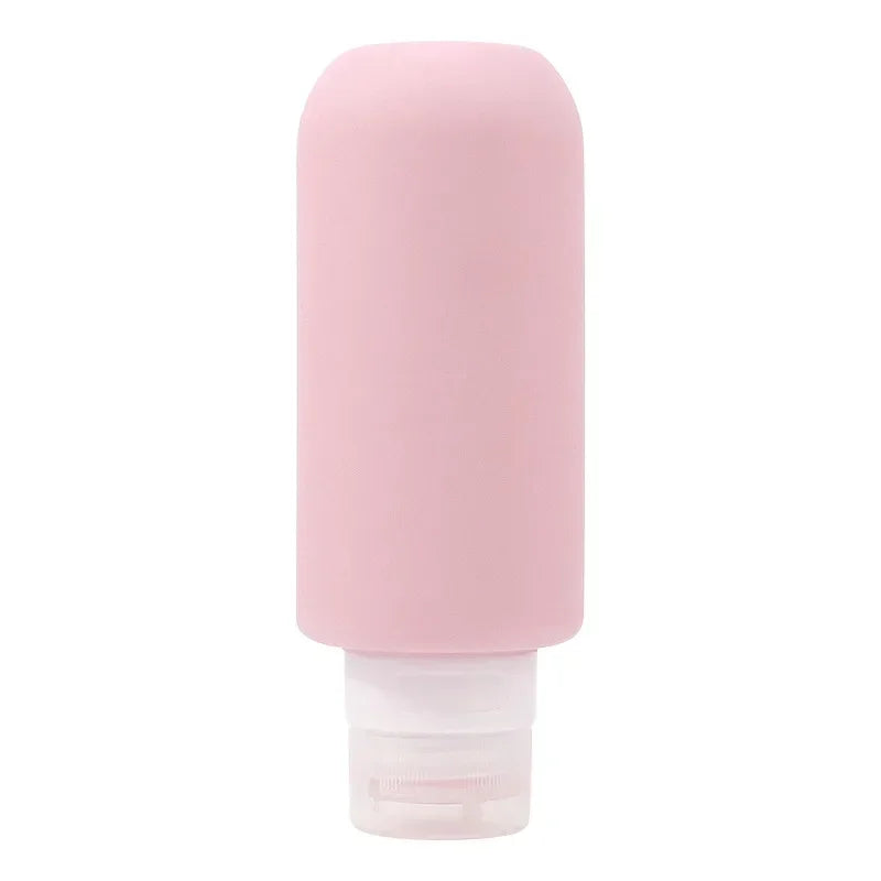 Silicone Bottle Refillable Lotion Shower Gel Shampoo Container Empty Qme 1Pc Pink