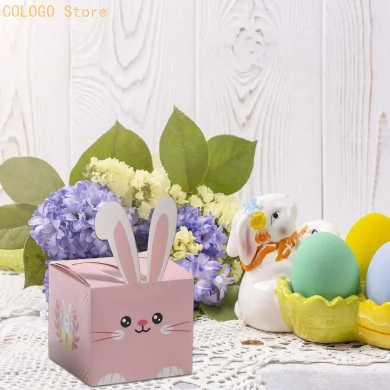 10Pieces Convenient Easter Rabbit Favor Boxes School Family Qme